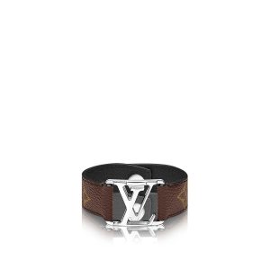 Louis Vuitton Bracelet LV Slim Dark grey Cloth ref.538481 - Joli