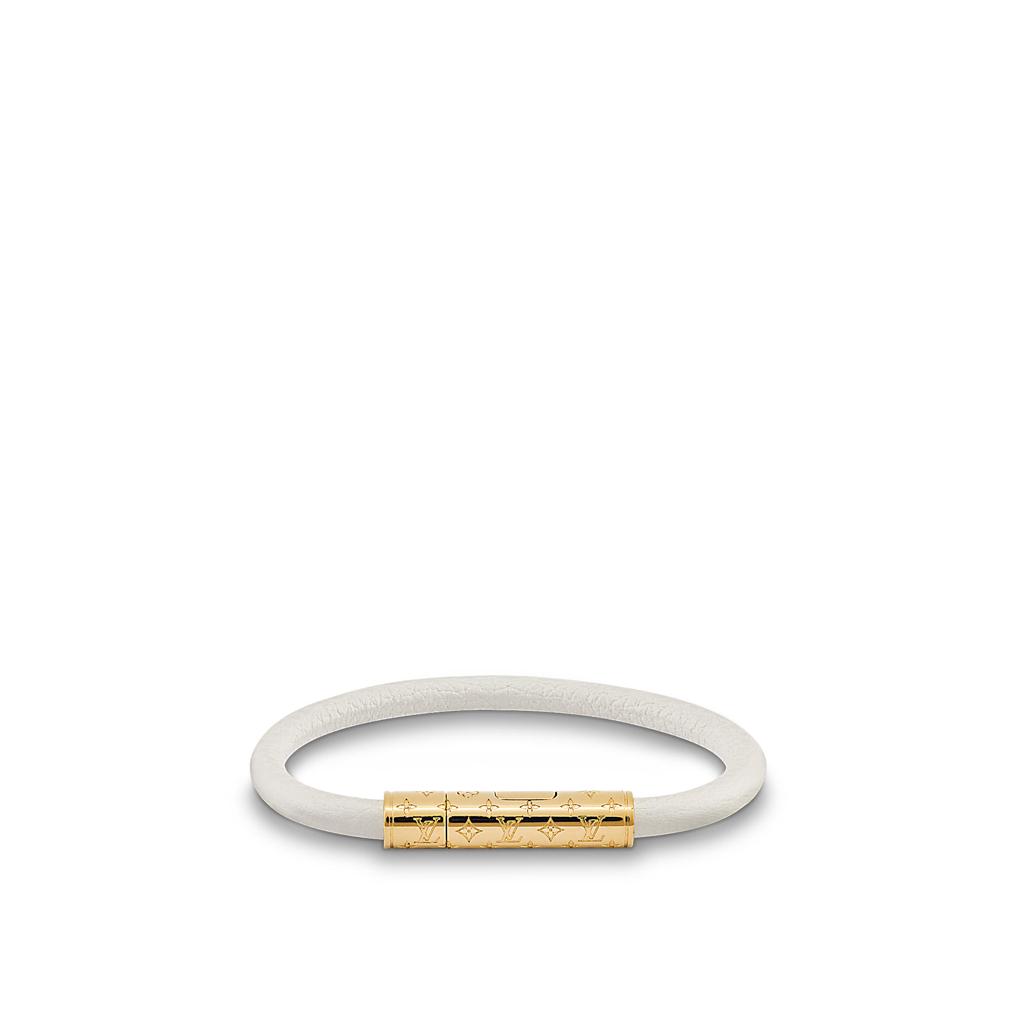 Louis Vuitton White Leather Confidential Bracelet Louis Vuitton