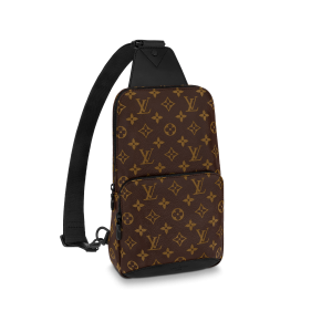 louis vuitton replica avenue sling bag monogram macassar canvas bags M45897 Front view