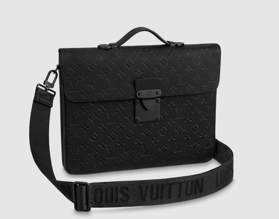 Louis Vuitton Taurillon Leather S Lock Briefcase - Black Messenger